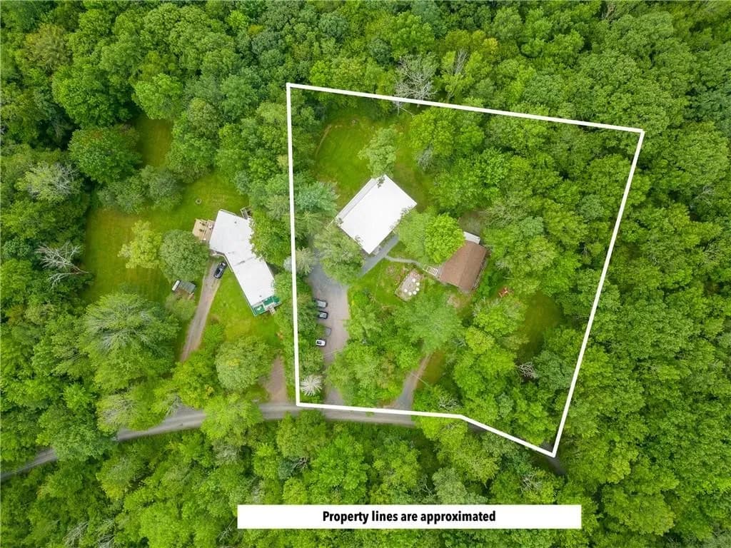 The Ranch — aerial view of the property with approximate boundary lines